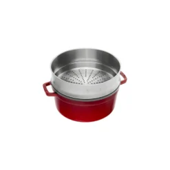 Staub Cocotte mit Dämpfeinsatz 26 cm, rund, , Gusseisen