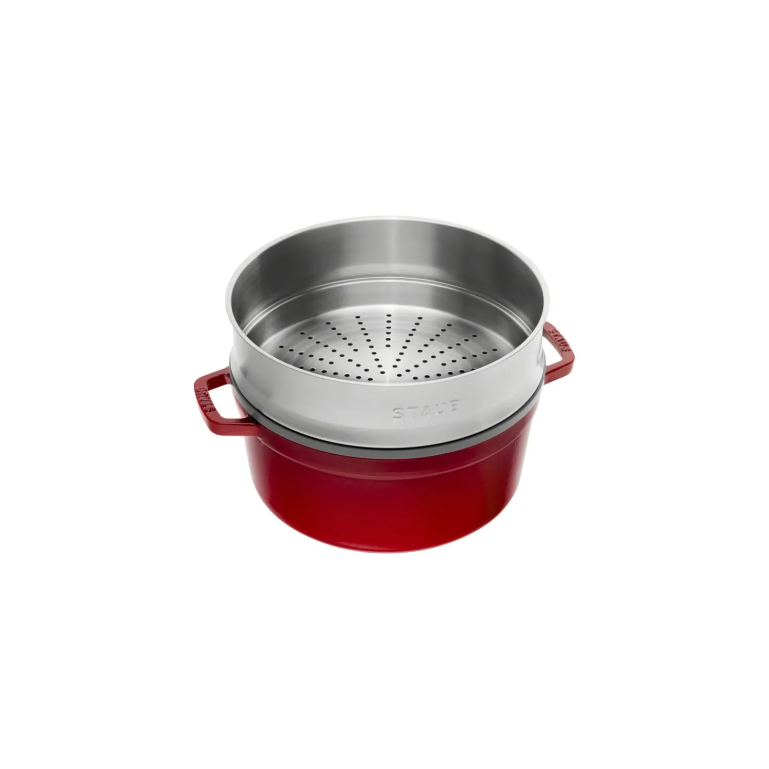 Staub Cocotte mit Dämpfeinsatz 26 cm, rund, , Gusseisen