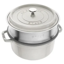 Staub Cocotte mit Dämpfeinsatz 24 cm, rund, , Gusseisen