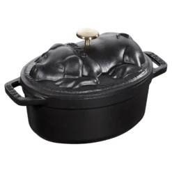 Staub Cocotte Schweinedeckel 17 cm, oval, , Gusseisen