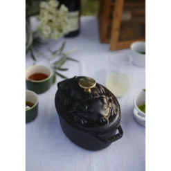 Staub Cocotte Schweinedeckel 17 cm, oval, , Gusseisen