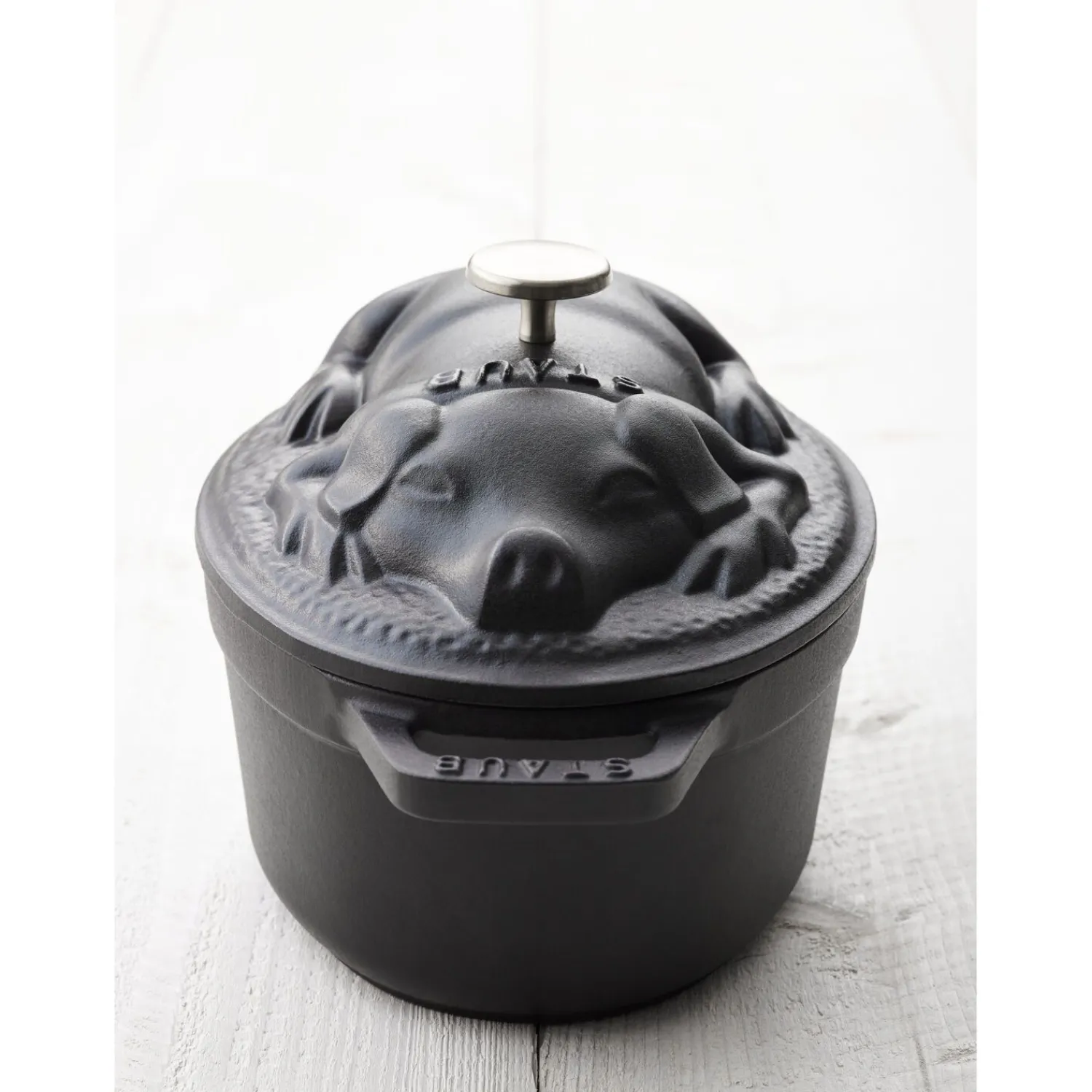 Staub Cocotte Schweinedeckel 17 cm, oval, , Gusseisen