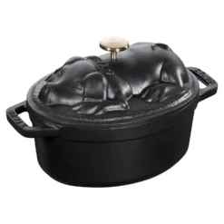 Staub Cocotte Schweinedeckel 17 cm, oval, , Gusseisen
