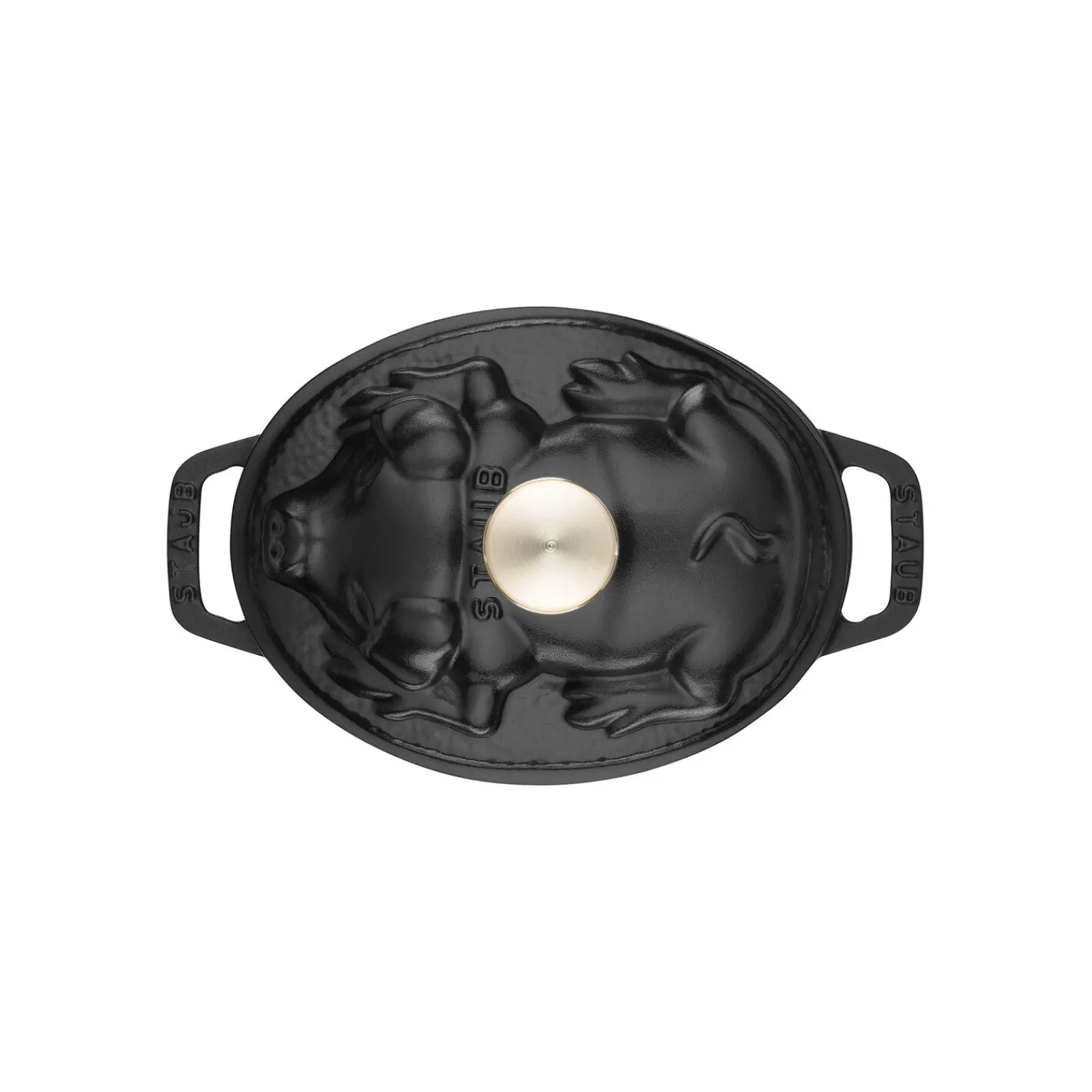 Staub Cocotte Schweinedeckel 17 cm, oval, , Gusseisen