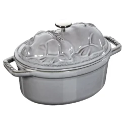 Staub Cocotte Schweinedeckel 17 cm, oval, , Gusseisen