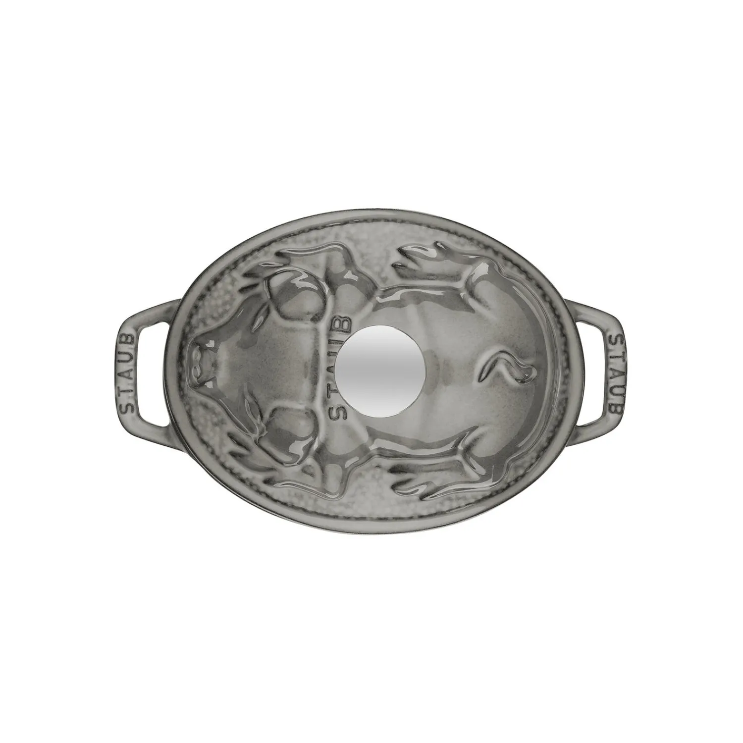 Staub Cocotte Schweinedeckel 17 cm, oval, , Gusseisen