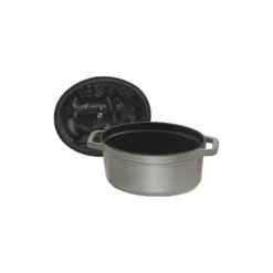 Staub Cocotte Schweinedeckel 17 cm, oval, , Gusseisen