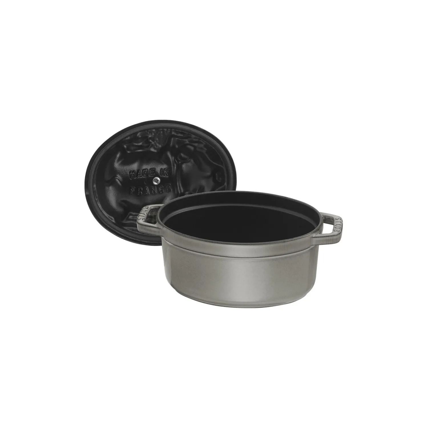 Staub Cocotte Schweinedeckel 17 cm, oval, , Gusseisen