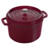 Staub Cocotte tief 24 cm, rund, Bordeaux, Gusseisen
