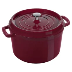 Staub Cocotte tief 24 cm, rund, Bordeaux, Gusseisen