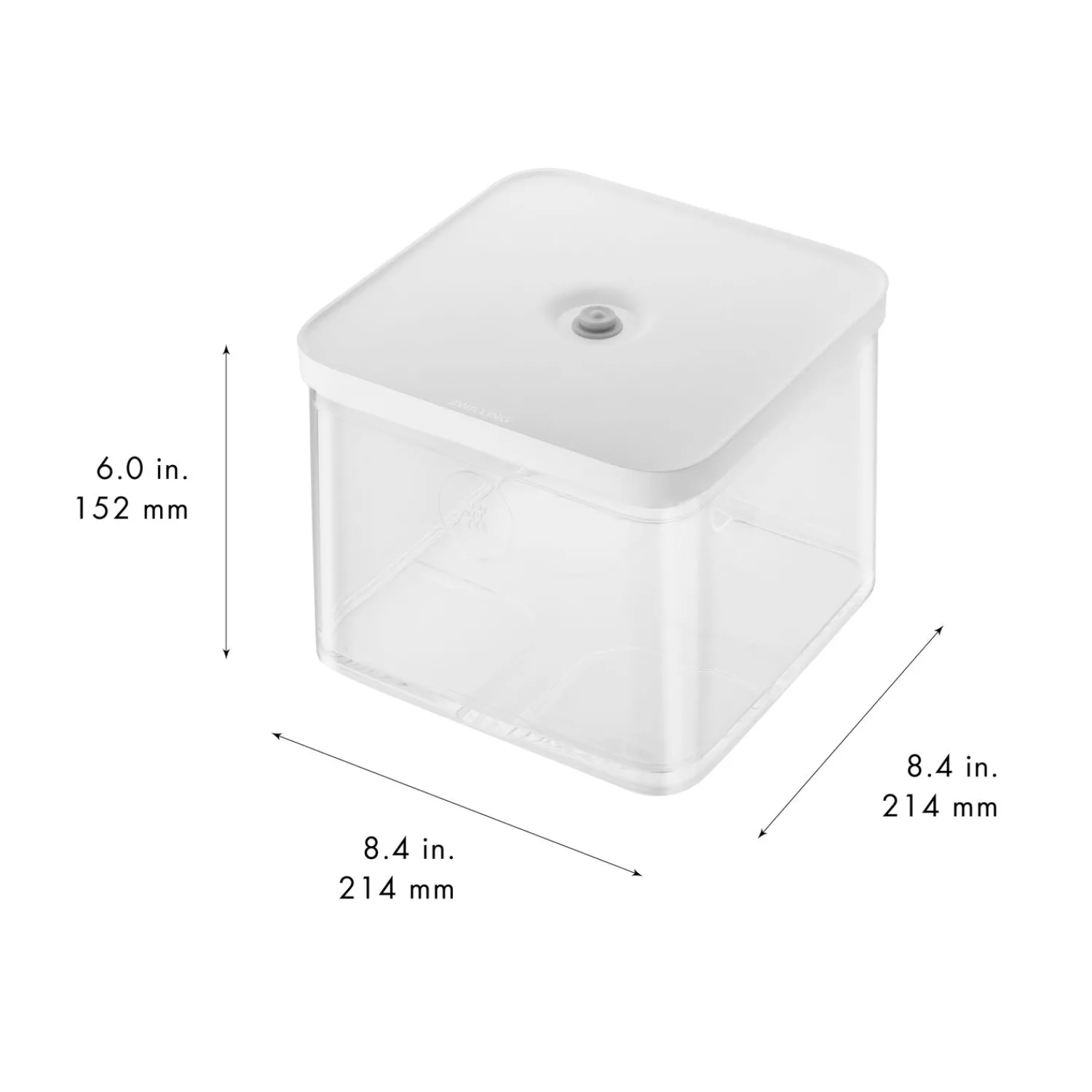 ZWILLING CUBE Box 2L / 21 cm, Transparent-Weiß