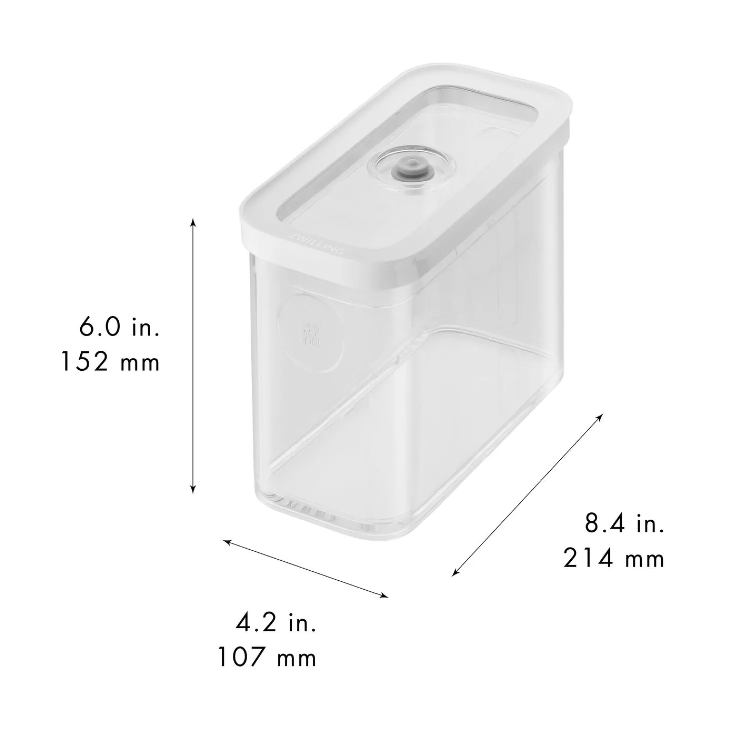 ZWILLING CUBE Box 2M / 21 cm, Transparent-Weiß
