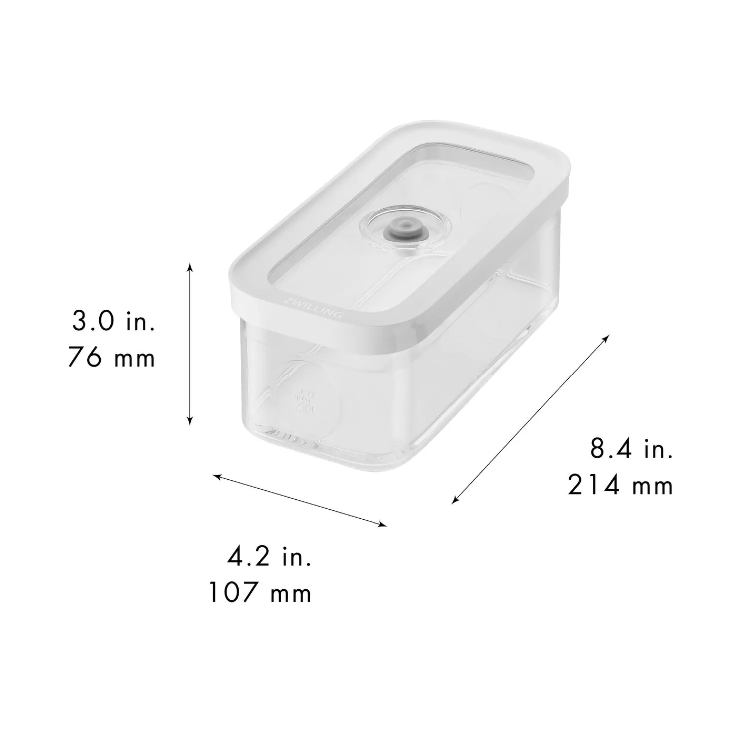 ZWILLING CUBE Box M / 21 cm, Transparent-Weiß