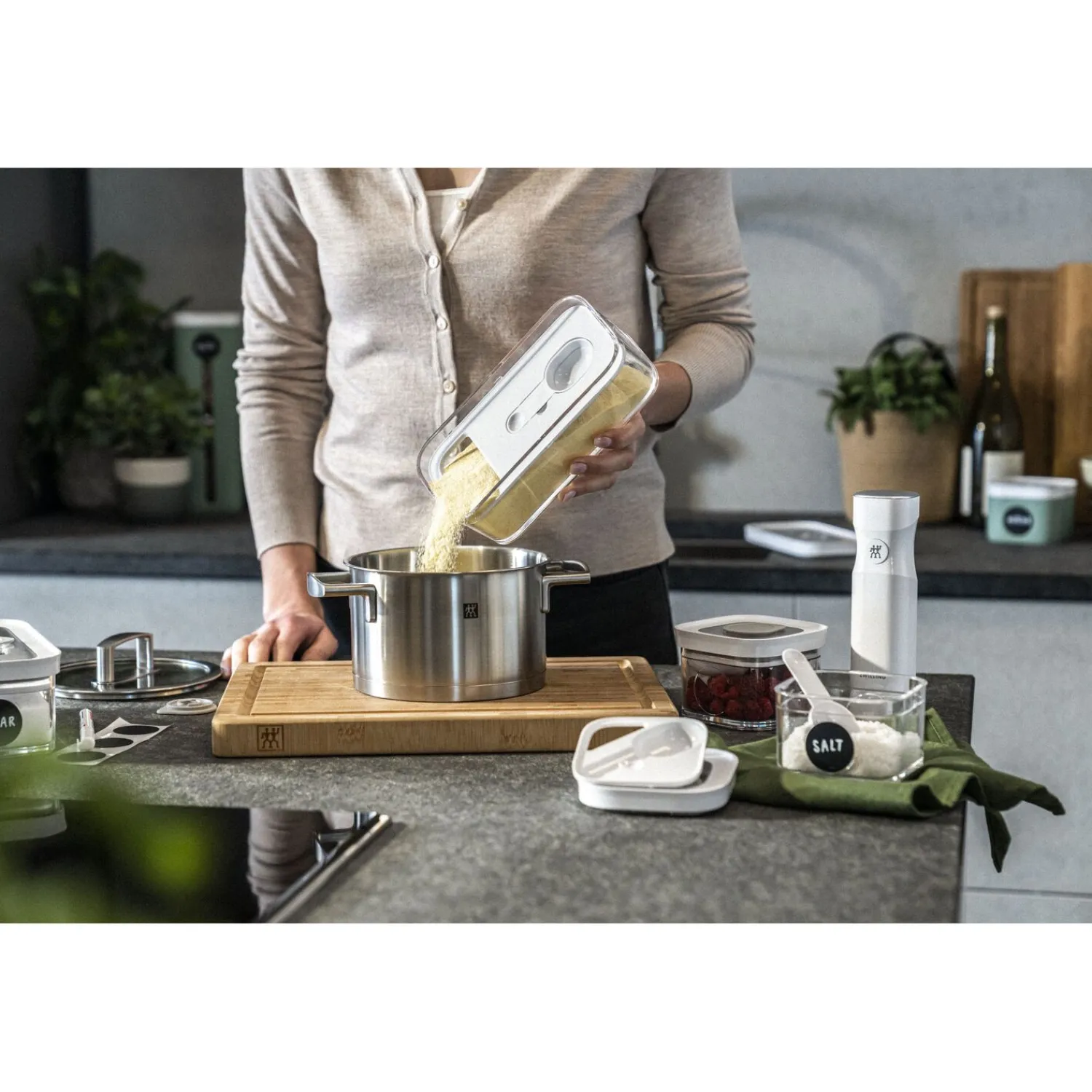 ZWILLING CUBE Box M / 21 cm, Transparent-Weiß