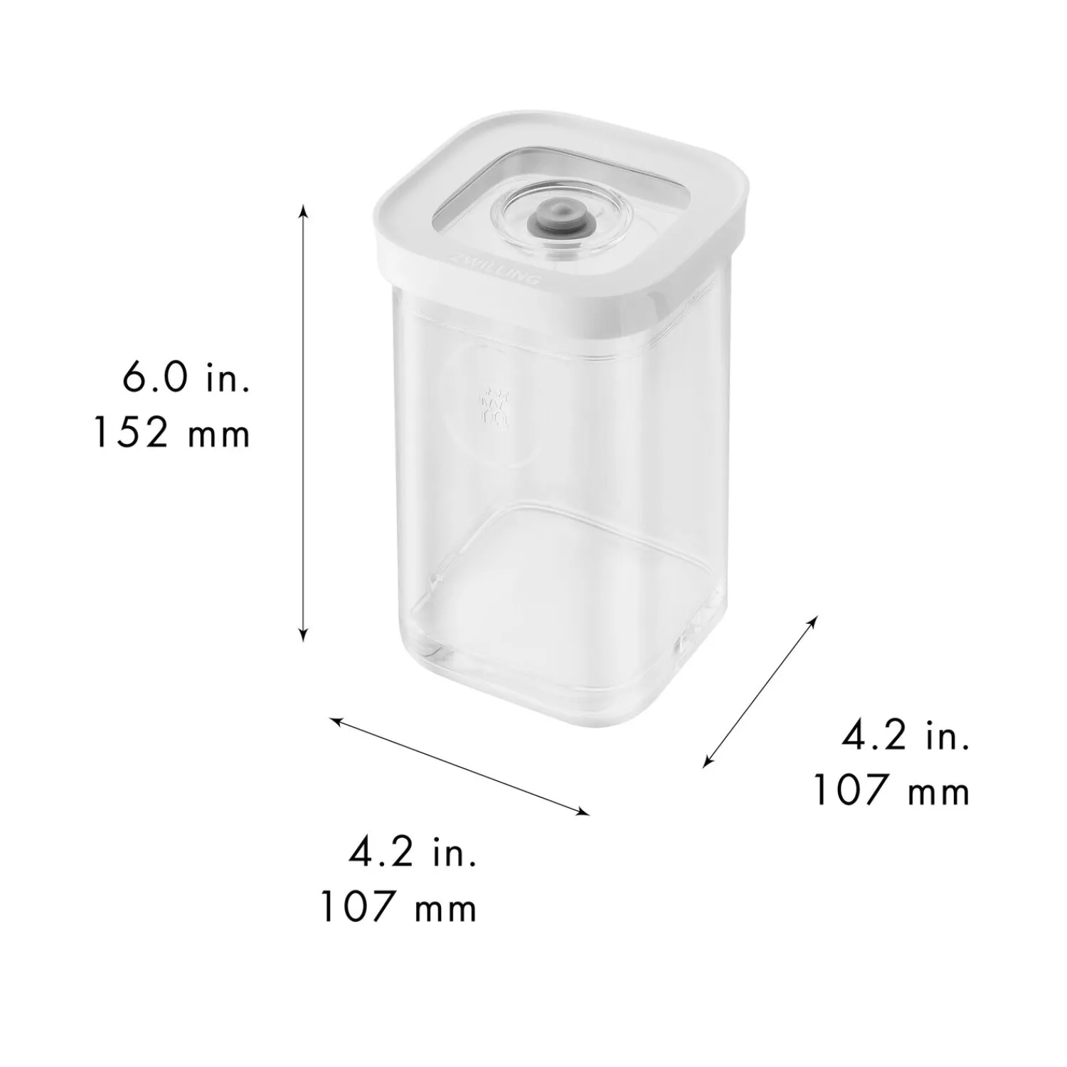 ZWILLING CUBE Box 2S / 11 cm, Transparent-Weiß