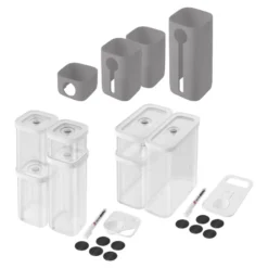ZWILLING Cube Set S & M Boxen, transparent weiß + Cover Grau / 15- TLG.