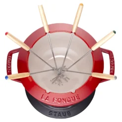 Staub Fondue Set 20 cm, rund, , Gusseisen