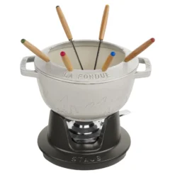 Staub Fondue Set Gebirge 20 cm, rund, , Gusseisen