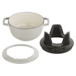 Staub Fondue Set Gebirge 20 cm, rund, , Gusseisen