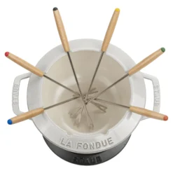 Staub Fondue Set Gebirge 20 cm, rund, , Gusseisen