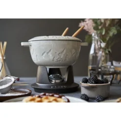Staub Fondue Set Gebirge 20 cm, rund, , Gusseisen