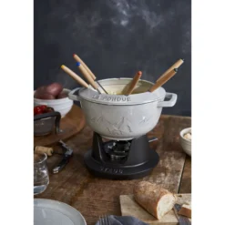 Staub Fondue Set Gebirge 20 cm, rund, , Gusseisen