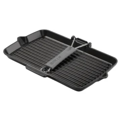 Staub Grillpfanne mit Ausgießnase 34 x 21 cm, rechteckig, Schwarz, Gusseisen