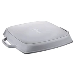 Staub Grillpfanne mit zwei Griffen, quadratisch, 33 cm, grau 33 cm, quadratisch, , Gusseisen