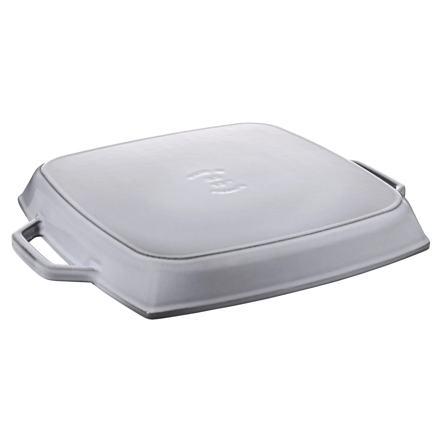 Staub Grillpfanne mit zwei Griffen, quadratisch, 33 cm, grau 33 cm, quadratisch, , Gusseisen
