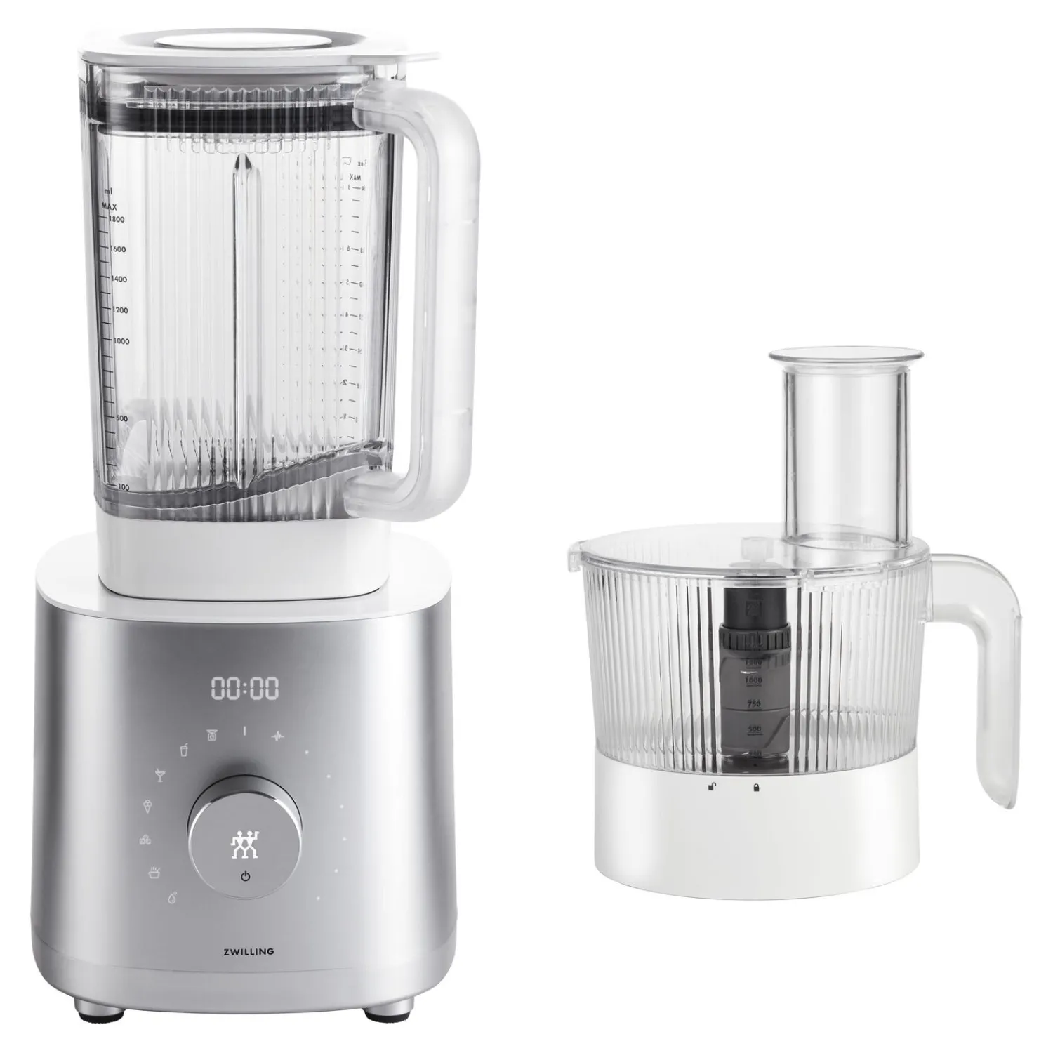 ZWILLING Hochleistungsstandmixer Pro mit Food Processor, Silber-Weiß