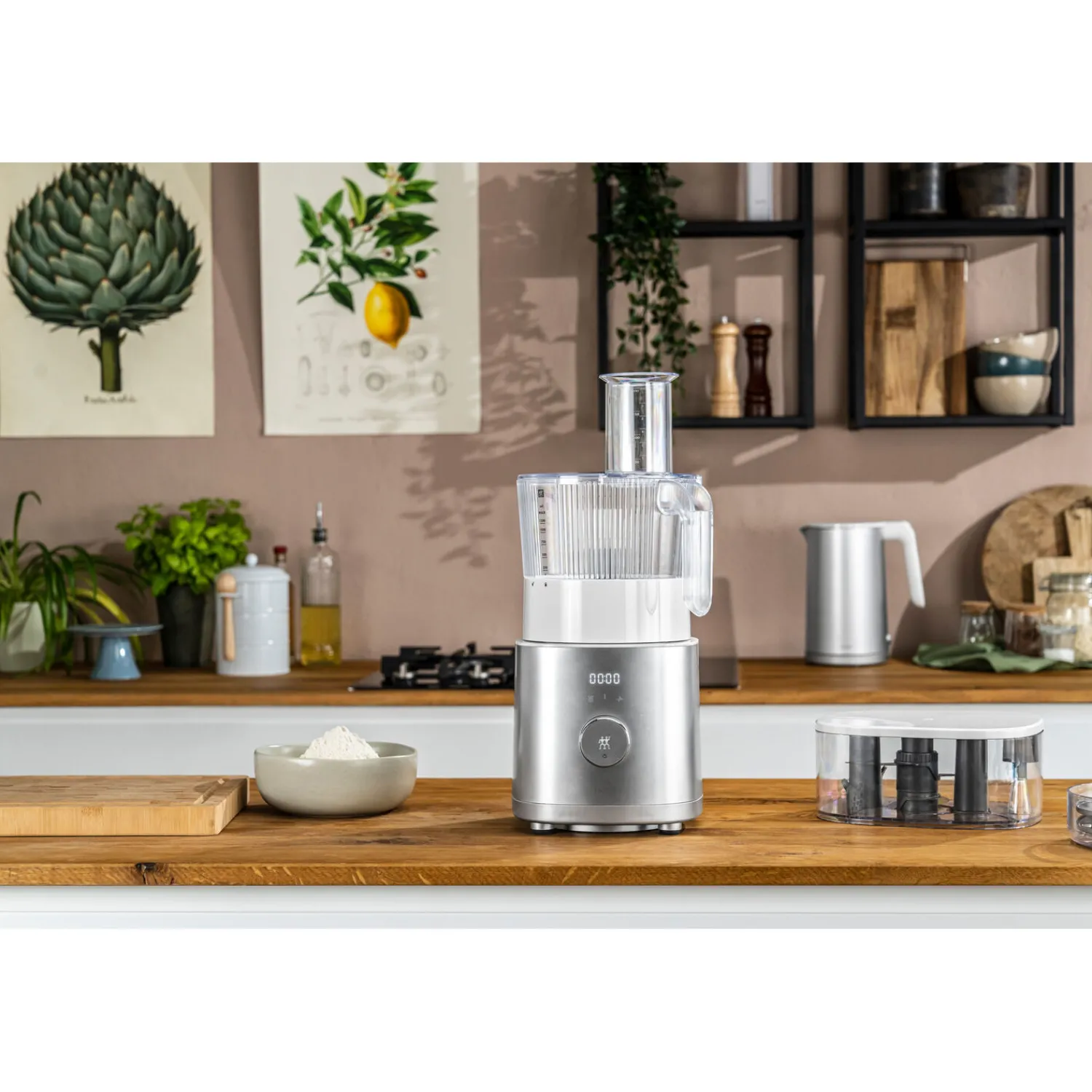 ZWILLING Hochleistungsstandmixer Pro mit Food Processor, Silber-Weiß