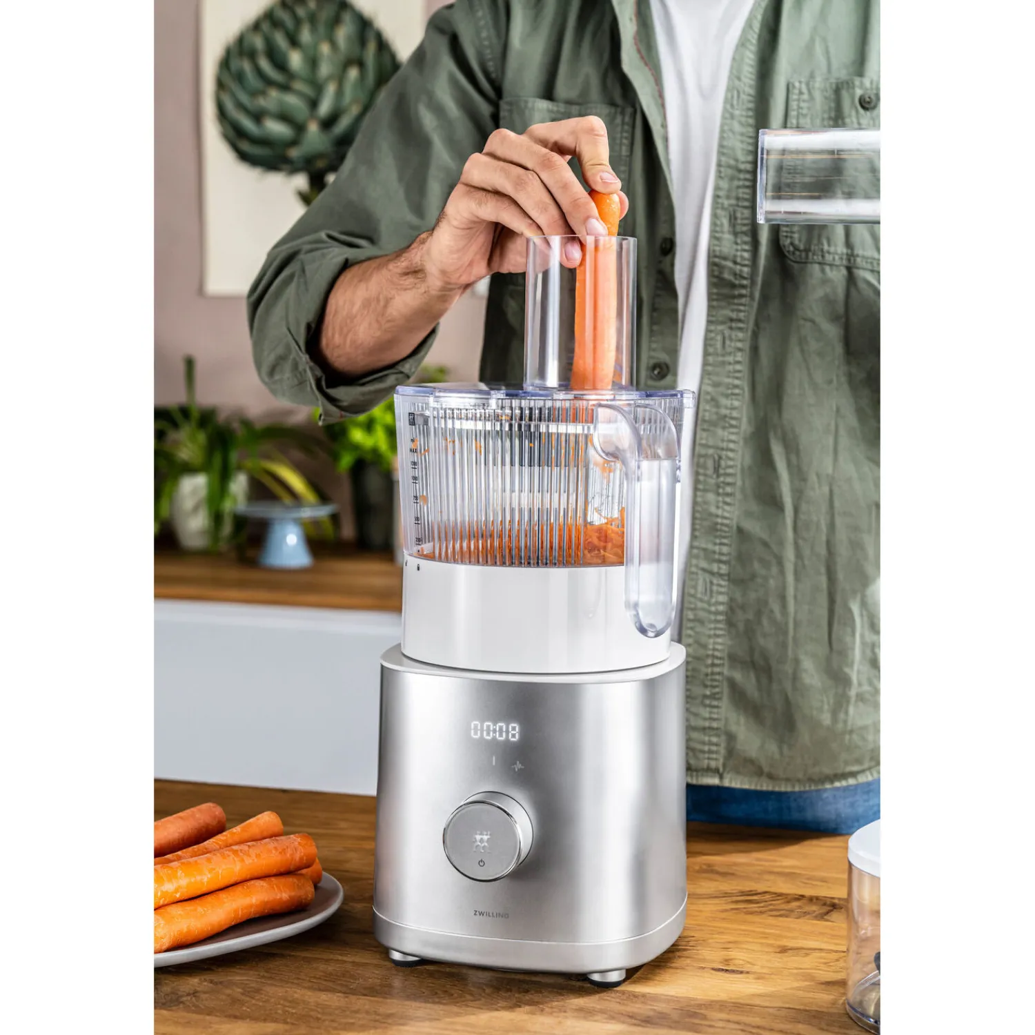 ZWILLING Hochleistungsstandmixer Pro mit Food Processor, Silber-Weiß