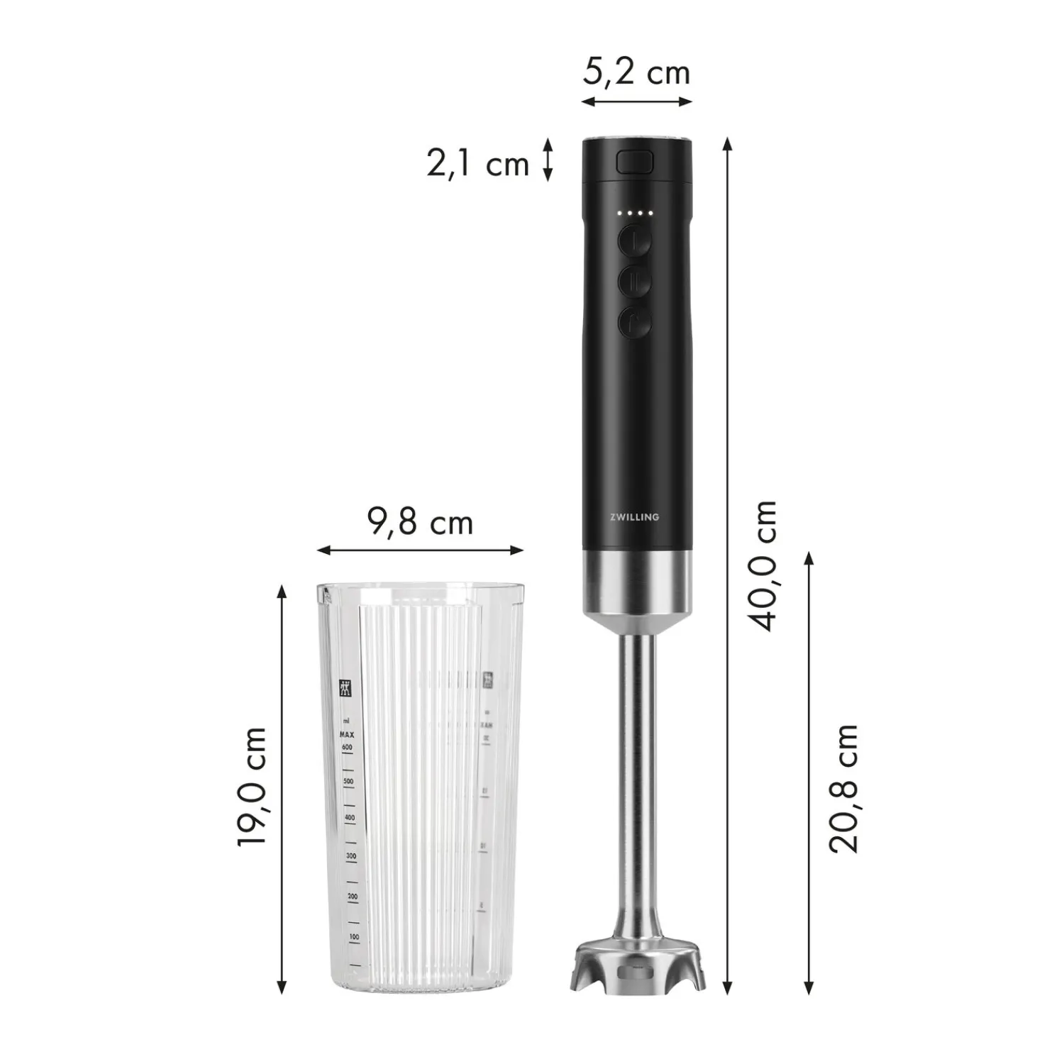 ZWILLING Kabelloser Stabmixer, Einzelprodukt ohne Akku
