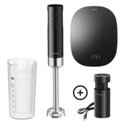 ZWILLING Kabelloser Stabmixer mit digitaler Küchenwaage, 4-tlg., Schwarz