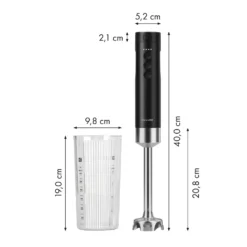 ZWILLING Kabelloser Stabmixer mit digitaler Küchenwaage und Zerkleinerer, 5-tlg. Schwarz
