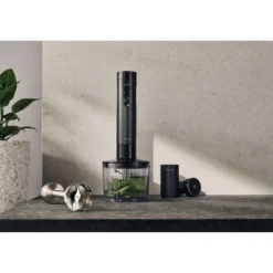 ZWILLING Kabelloser Stabmixer Starter Set mit Ladestation und Zerkleinerer, 5-tlg., Schwarz