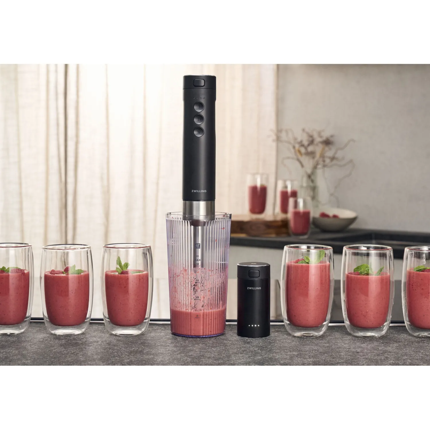 ZWILLING Kabelloser Stabmixer, Starter Set mit Akku