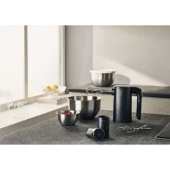 ZWILLING Kabelloses Handrührgerät Starter Set mit Ladestation und Edelstahlschüssel-Set, 7-tlg., Schwarz