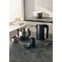 ZWILLING Kabelloses Handrührgerät Starter Set mit Ladestation und Edelstahlschüssel-Set, 7-tlg., Schwarz