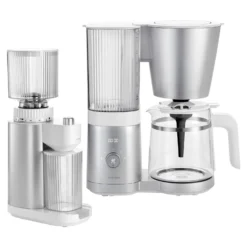 ZWILLING Kaffeemühle & Filterkaffeemaschine Set, 2-tlg. / 1,5 l, Silber-Weiß, Kunststoff