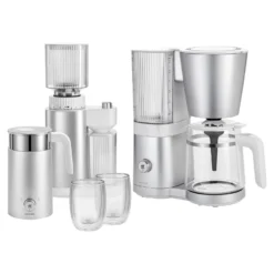 ZWILLING Kaffee Starterset, 5-tlg. / 1,5 l/400 ml/200 ml, Silber-Weiß, Kunststoff/Glas