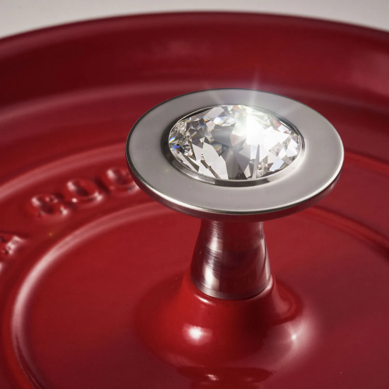 Staub Knauf mit Kristall von Swarovski, Edelstahl