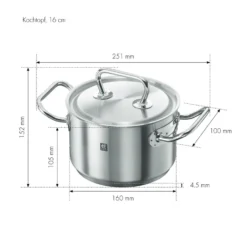ZWILLING Kochtopf 16 cm, 18/10 Edelstahl
