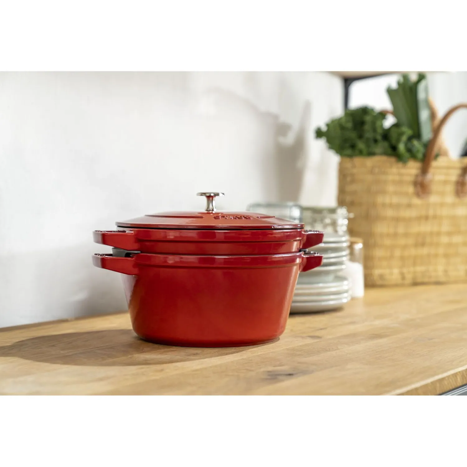 Staub Kochtopfset Stackable 2-tlg, rund, , Gusseisen