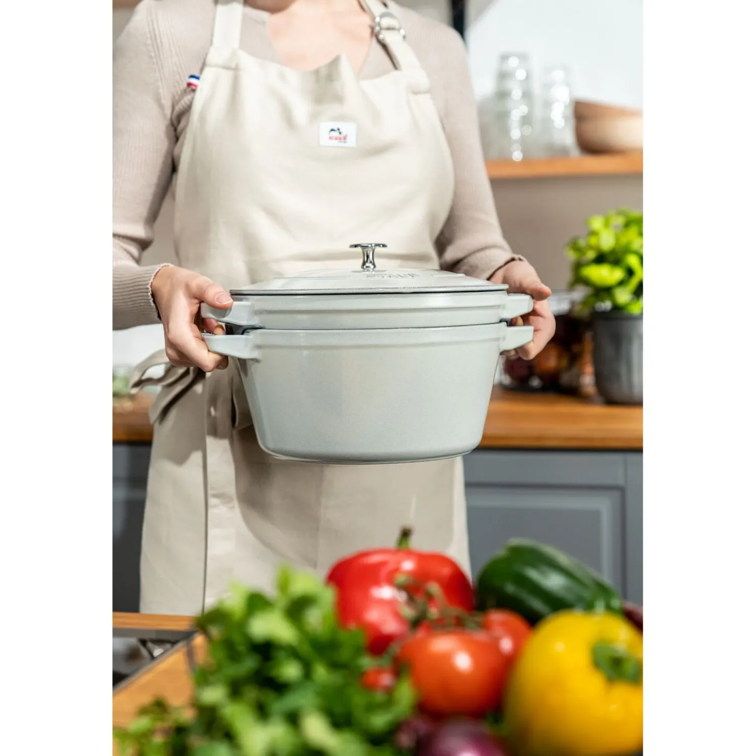 Staub Kochtopfset Stackable 2-tlg, rund, , Gusseisen