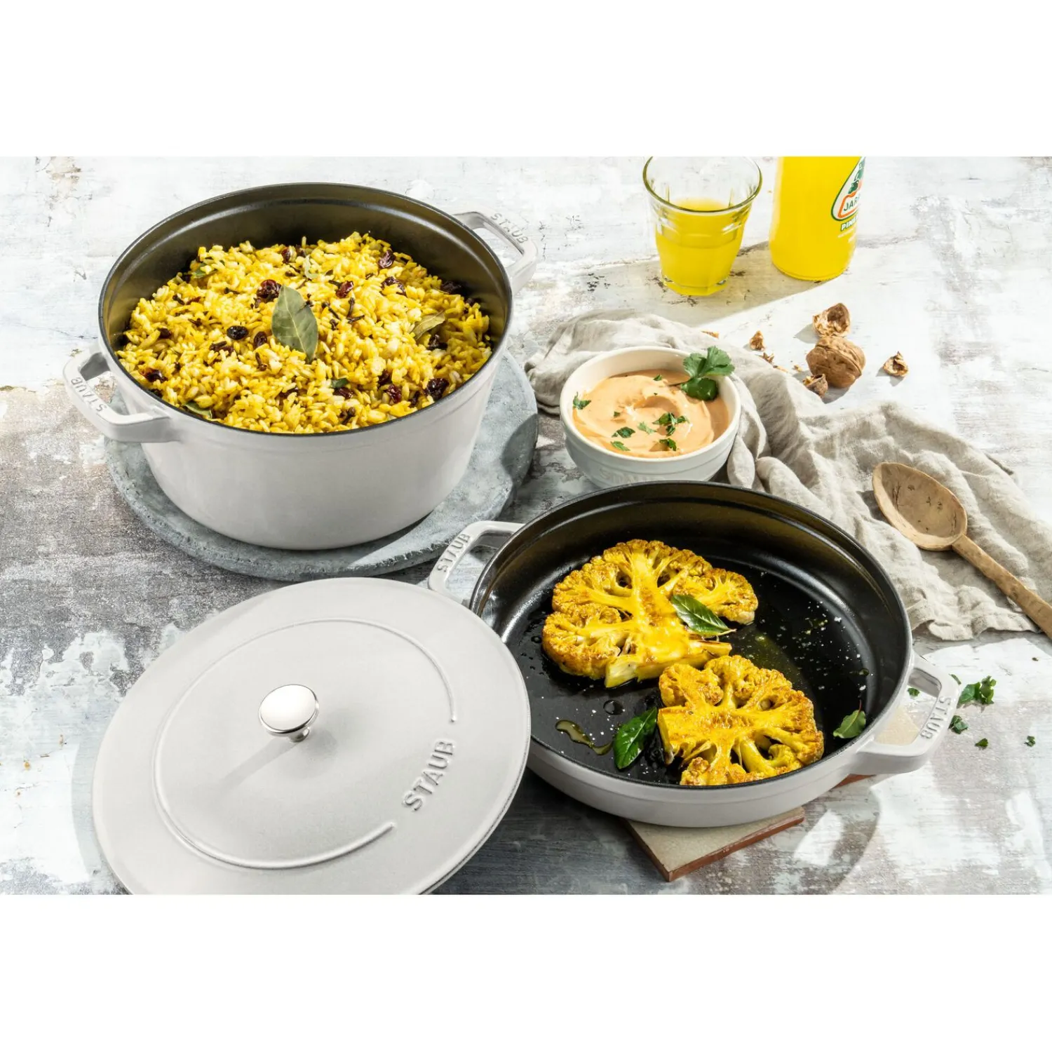 Staub Kochtopfset Stackable 2-tlg, rund, , Gusseisen