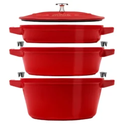 Staub Kochtopfset Stackable 3-tlg, rund, , Gusseisen