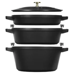 Staub Kochtopfset 3-tlg, rund, , Gusseisen