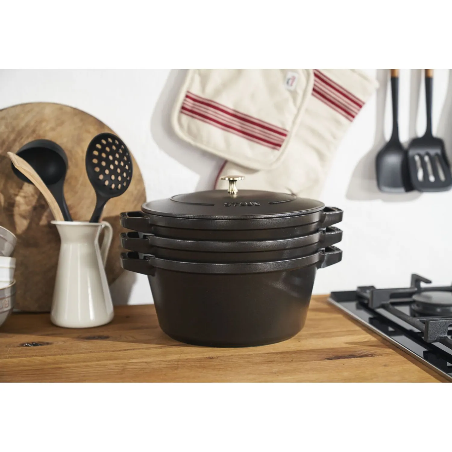 Staub Kochtopfset 3-tlg, rund, , Gusseisen