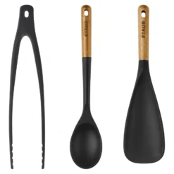 Staub Kochzubehör-Set mit Zange, Mehrzwecklöffel und Servierlöffel, 3-tlg.